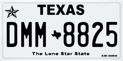 TX license plate DMM8825
