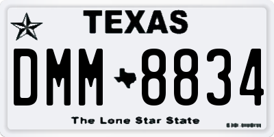 TX license plate DMM8834