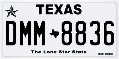TX license plate DMM8836