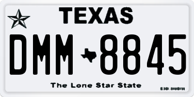 TX license plate DMM8845
