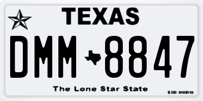 TX license plate DMM8847