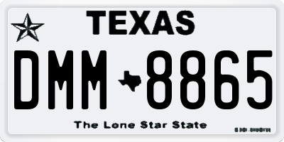 TX license plate DMM8865