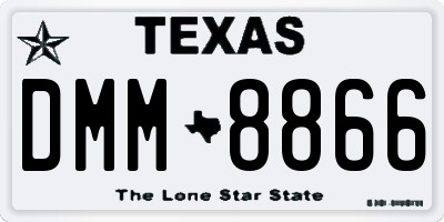 TX license plate DMM8866