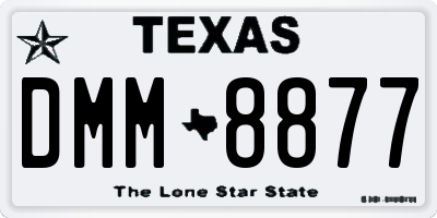 TX license plate DMM8877