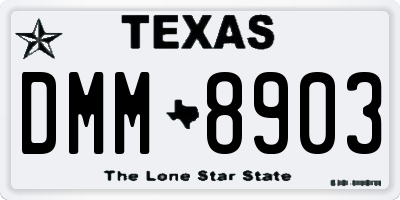 TX license plate DMM8903