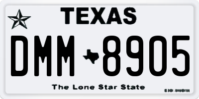 TX license plate DMM8905