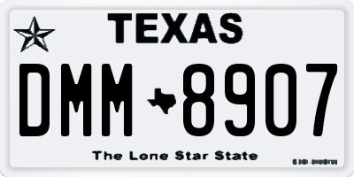 TX license plate DMM8907