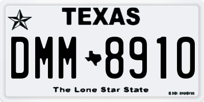 TX license plate DMM8910