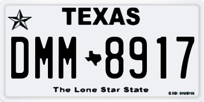 TX license plate DMM8917