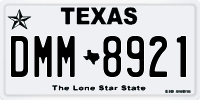 TX license plate DMM8921