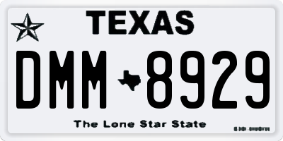 TX license plate DMM8929