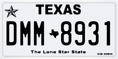 TX license plate DMM8931