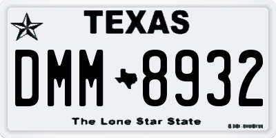 TX license plate DMM8932