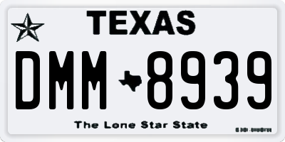 TX license plate DMM8939