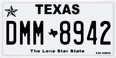 TX license plate DMM8942