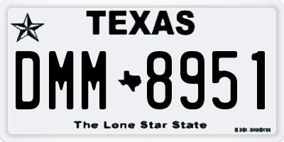 TX license plate DMM8951