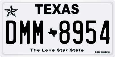 TX license plate DMM8954