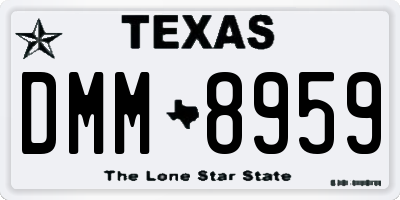 TX license plate DMM8959