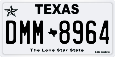 TX license plate DMM8964