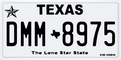 TX license plate DMM8975