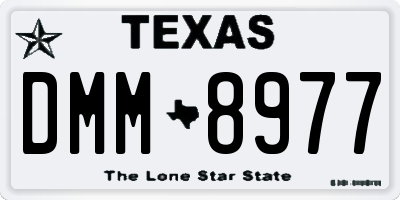 TX license plate DMM8977