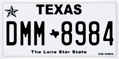 TX license plate DMM8984