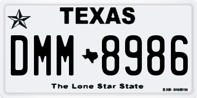 TX license plate DMM8986