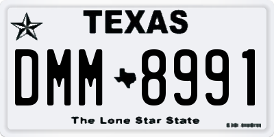 TX license plate DMM8991