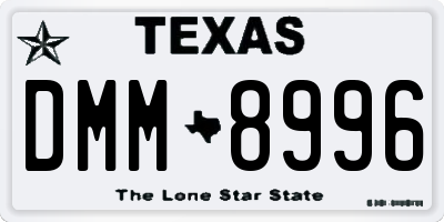 TX license plate DMM8996
