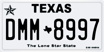 TX license plate DMM8997