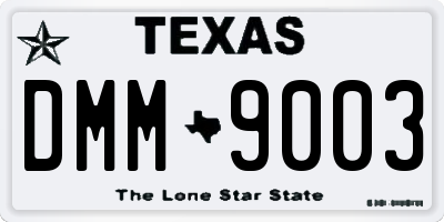 TX license plate DMM9003