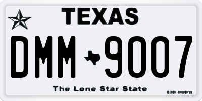 TX license plate DMM9007