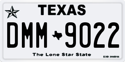 TX license plate DMM9022