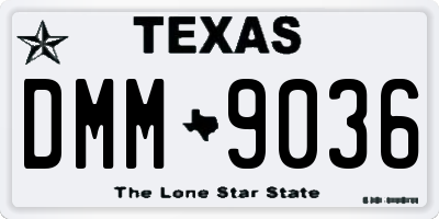 TX license plate DMM9036