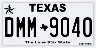 TX license plate DMM9040
