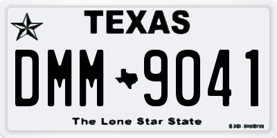 TX license plate DMM9041