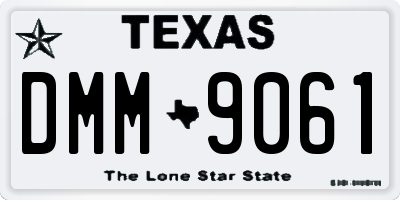 TX license plate DMM9061