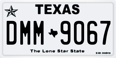 TX license plate DMM9067