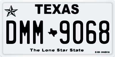 TX license plate DMM9068