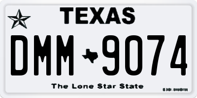 TX license plate DMM9074