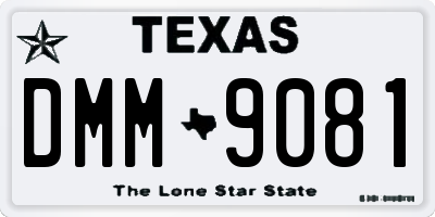 TX license plate DMM9081