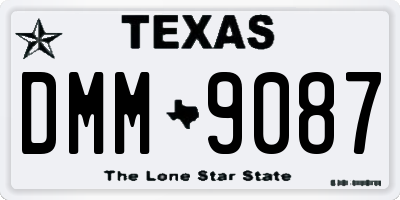 TX license plate DMM9087