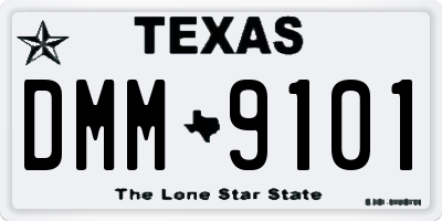 TX license plate DMM9101
