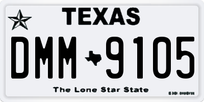 TX license plate DMM9105