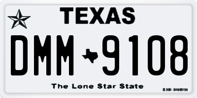TX license plate DMM9108