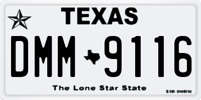 TX license plate DMM9116