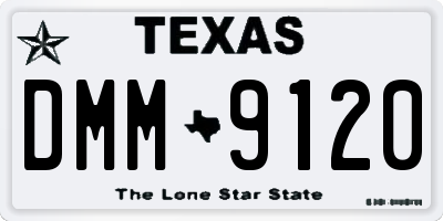 TX license plate DMM9120