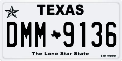 TX license plate DMM9136