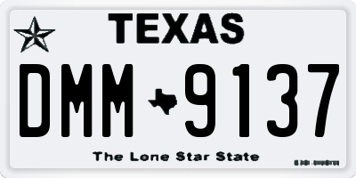 TX license plate DMM9137
