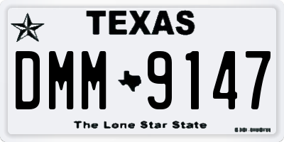 TX license plate DMM9147